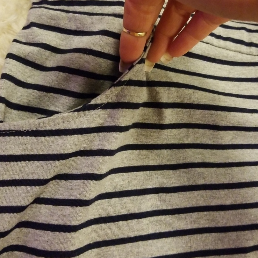 Grey and Navy Striped Dress - Picture 5 of 7